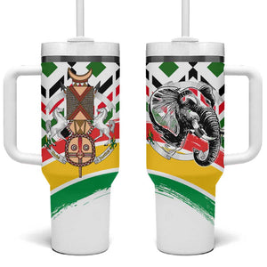 Burkina Faso Tumbler With Handle Red Green Black Geometric - African Pride