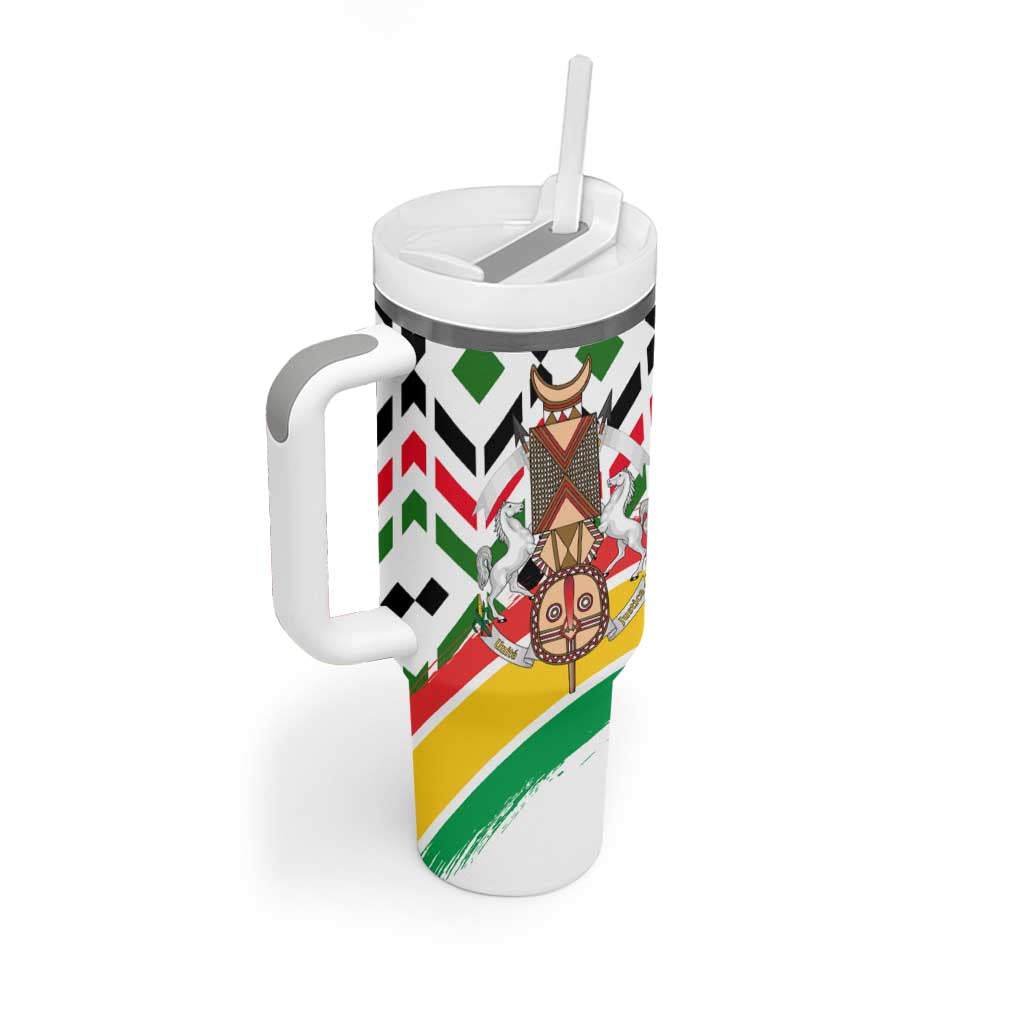 Burkina Faso Tumbler With Handle Red Green Black Geometric - African Pride