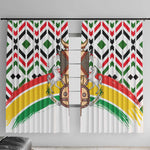 Burkina Faso Window Curtain Red Green Black Geometric - African Pride