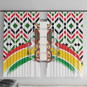 Burkina Faso Window Curtain Red Green Black Geometric - African Pride