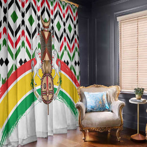 Burkina Faso Window Curtain Red Green Black Geometric - African Pride