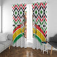 Burkina Faso Window Curtain Red Green Black Geometric - African Pride