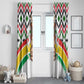 Burkina Faso Window Curtain Red Green Black Geometric - African Pride