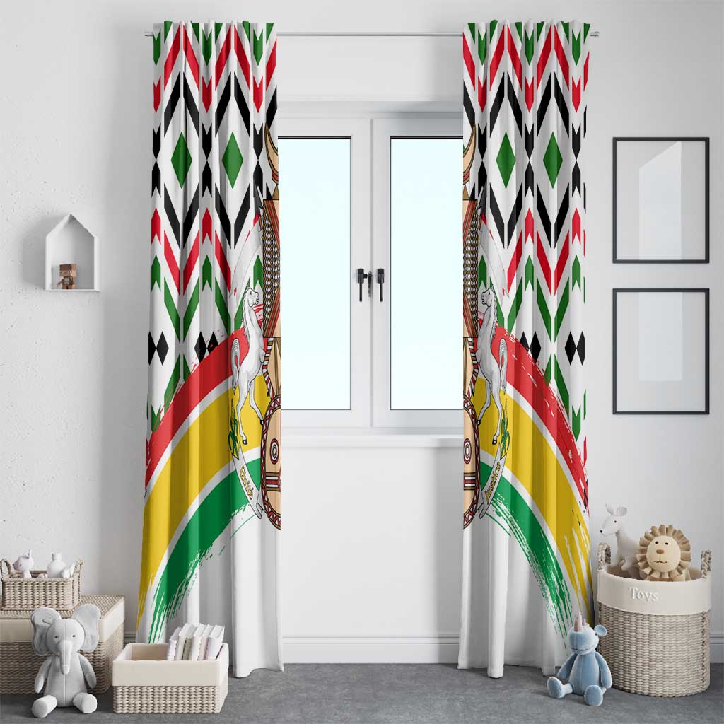 Burkina Faso Window Curtain Red Green Black Geometric - African Pride