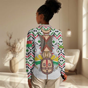Burkina Faso Women Casual Shirt Red Green Black Geometric - African Pride
