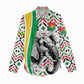 Burkina Faso Women Casual Shirt Red Green Black Geometric - African Pride