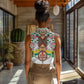 Burkina Faso Women Sleeveless Polo Shirt Red Green Black Geometric - African Pride