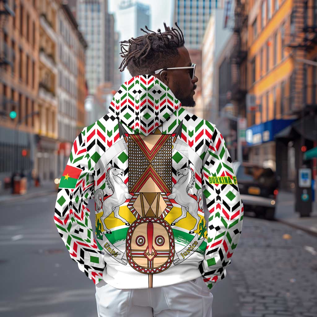 Burkina Faso Zip Hoodie Red Green Black Geometric - African Pride