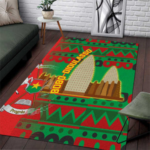 Burkina Faso Area Rug Tribal Design and Bobo Dioulasso Landmark - African Pride