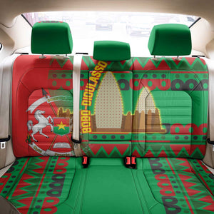 Burkina Faso Back Car Seat Cover Tribal Design and Bobo Dioulasso Landmark - African Pride