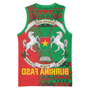 Burkina Faso Basketball Jersey Tribal Design and Bobo Dioulasso Landmark - African Pride