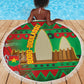Burkina Faso Beach Blanket Tribal Design and Bobo Dioulasso Landmark - African Pride