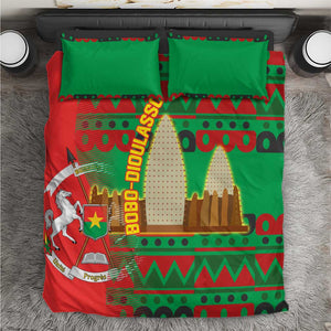 Burkina Faso Bedding Set Tribal Design and Bobo Dioulasso Landmark - African Pride