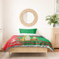 Burkina Faso Bedding Set Tribal Design and Bobo Dioulasso Landmark - African Pride
