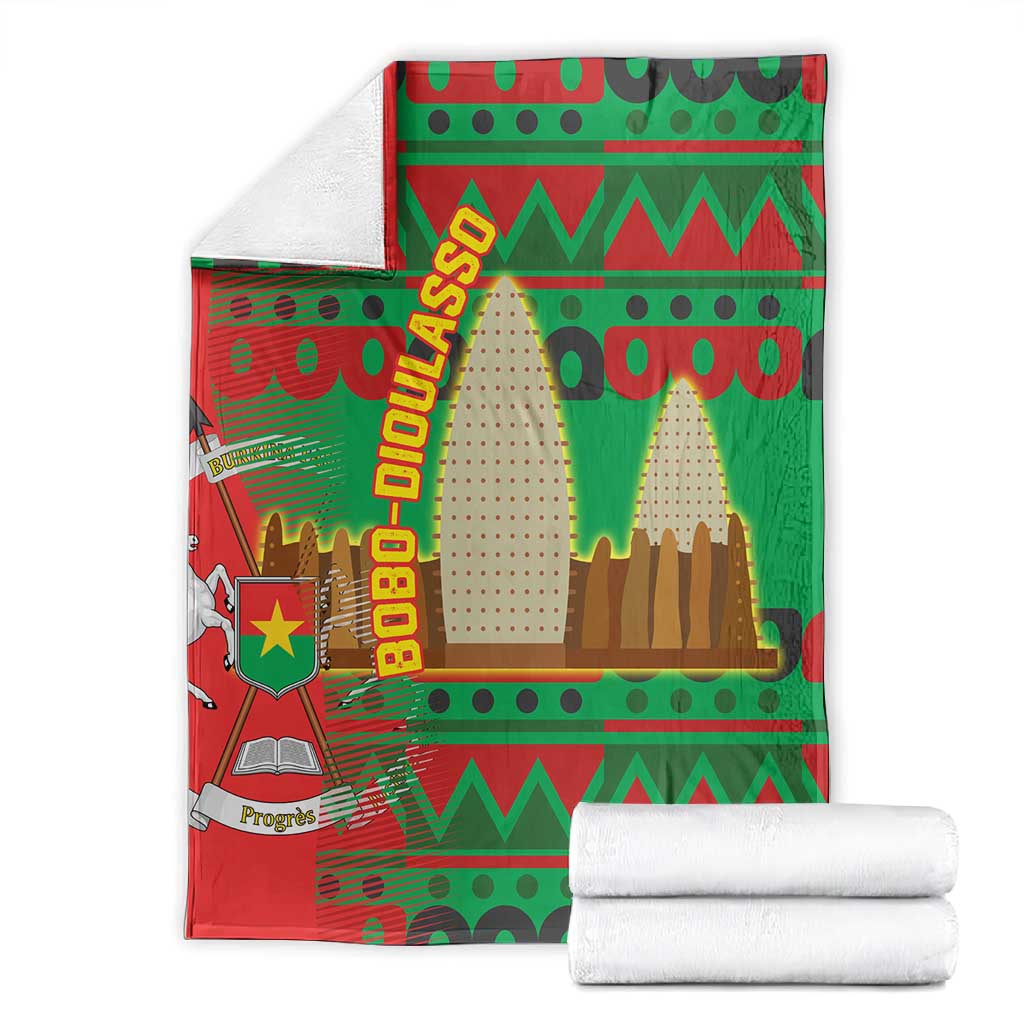 Burkina Faso Blanket Tribal Design and Bobo Dioulasso Landmark - African Pride