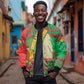 Burkina Faso Bomber Jacket Tribal Design and Bobo Dioulasso Landmark - African Pride