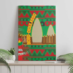 Burkina Faso Canvas Wall Art Tribal Design and Bobo Dioulasso Landmark - African Pride