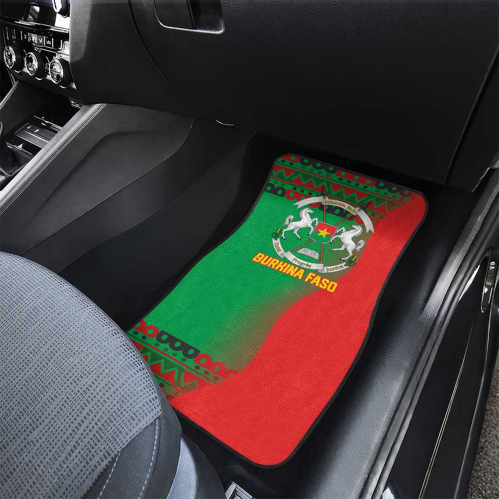 Burkina Faso Car Mats Tribal Design and Bobo Dioulasso Landmark - African Pride