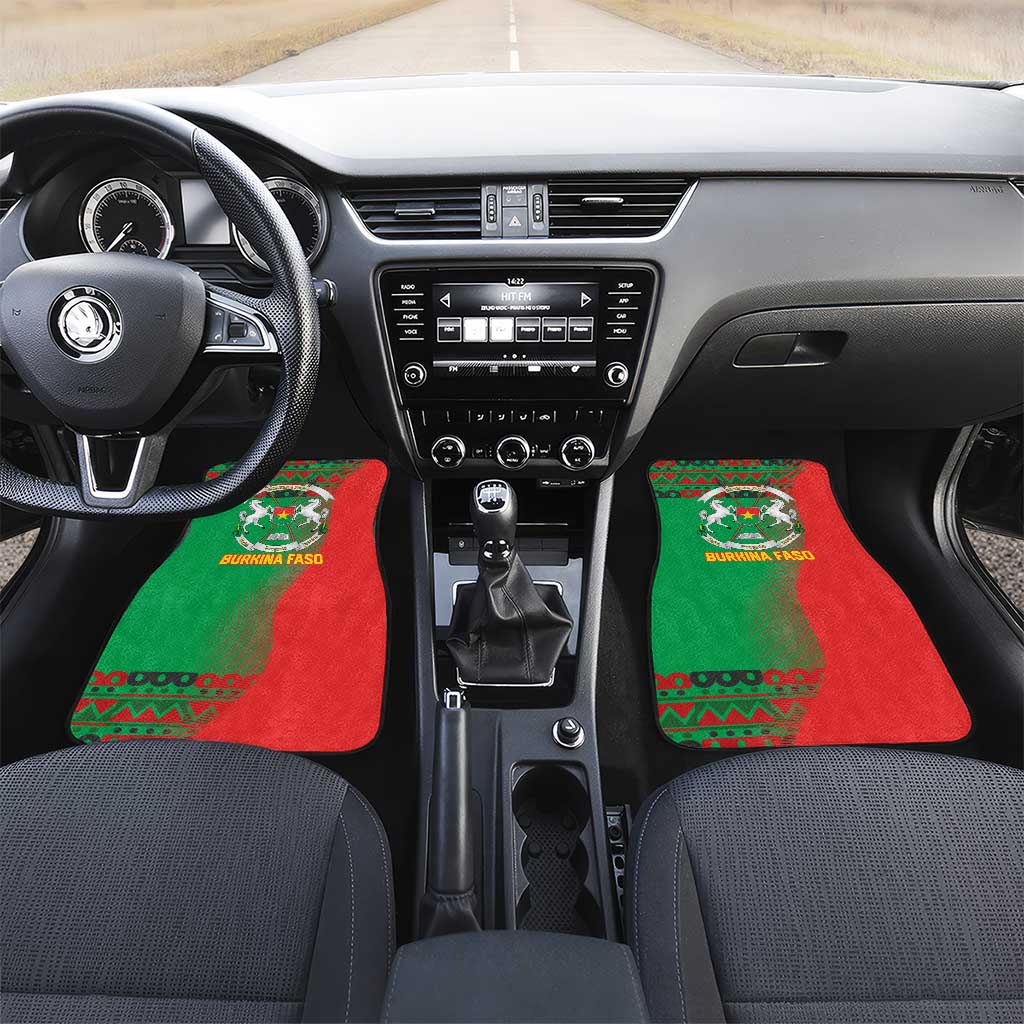 Burkina Faso Car Mats Tribal Design and Bobo Dioulasso Landmark - African Pride