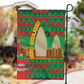 Burkina Faso Garden Flag Tribal Design and Bobo Dioulasso Landmark - African Pride