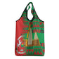 Burkina Faso Grocery Bag Tribal Design and Bobo Dioulasso Landmark - African Pride