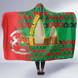 Burkina Faso Hooded Blanket Tribal Design and Bobo Dioulasso Landmark - African Pride