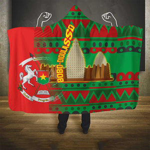 Burkina Faso Hooded Blanket Tribal Design and Bobo Dioulasso Landmark - African Pride