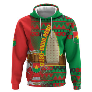 Burkina Faso Hoodie Tribal Design and Bobo Dioulasso Landmark - African Pride