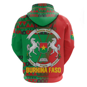 Burkina Faso Hoodie Tribal Design and Bobo Dioulasso Landmark - African Pride