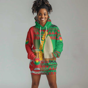 Burkina Faso Hoodie Dress Tribal Design and Bobo Dioulasso Landmark - African Pride
