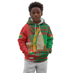 Burkina Faso Kid Hoodie Tribal Design and Bobo Dioulasso Landmark - African Pride