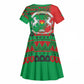 Burkina Faso Kid Short Sleeve Dress Tribal Design and Bobo Dioulasso Landmark - African Pride