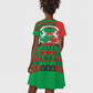 Burkina Faso Kid Short Sleeve Dress Tribal Design and Bobo Dioulasso Landmark - African Pride