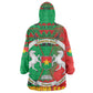 Burkina Faso Kid Wearable Blanket Hoodie Tribal Design and Bobo Dioulasso Landmark - African Pride