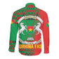 Burkina Faso Long Sleeve Button Shirt Tribal Design and Bobo Dioulasso Landmark - African Pride
