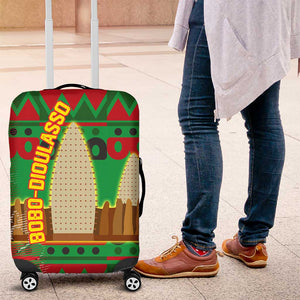 Burkina Faso Luggage Cover Tribal Design and Bobo Dioulasso Landmark - African Pride