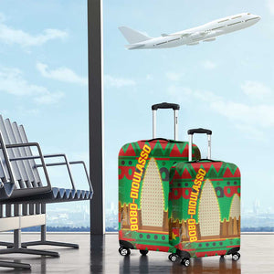 Burkina Faso Luggage Cover Tribal Design and Bobo Dioulasso Landmark - African Pride