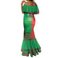 Burkina Faso Mermaid Dress Tribal Design and Bobo Dioulasso Landmark - African Pride