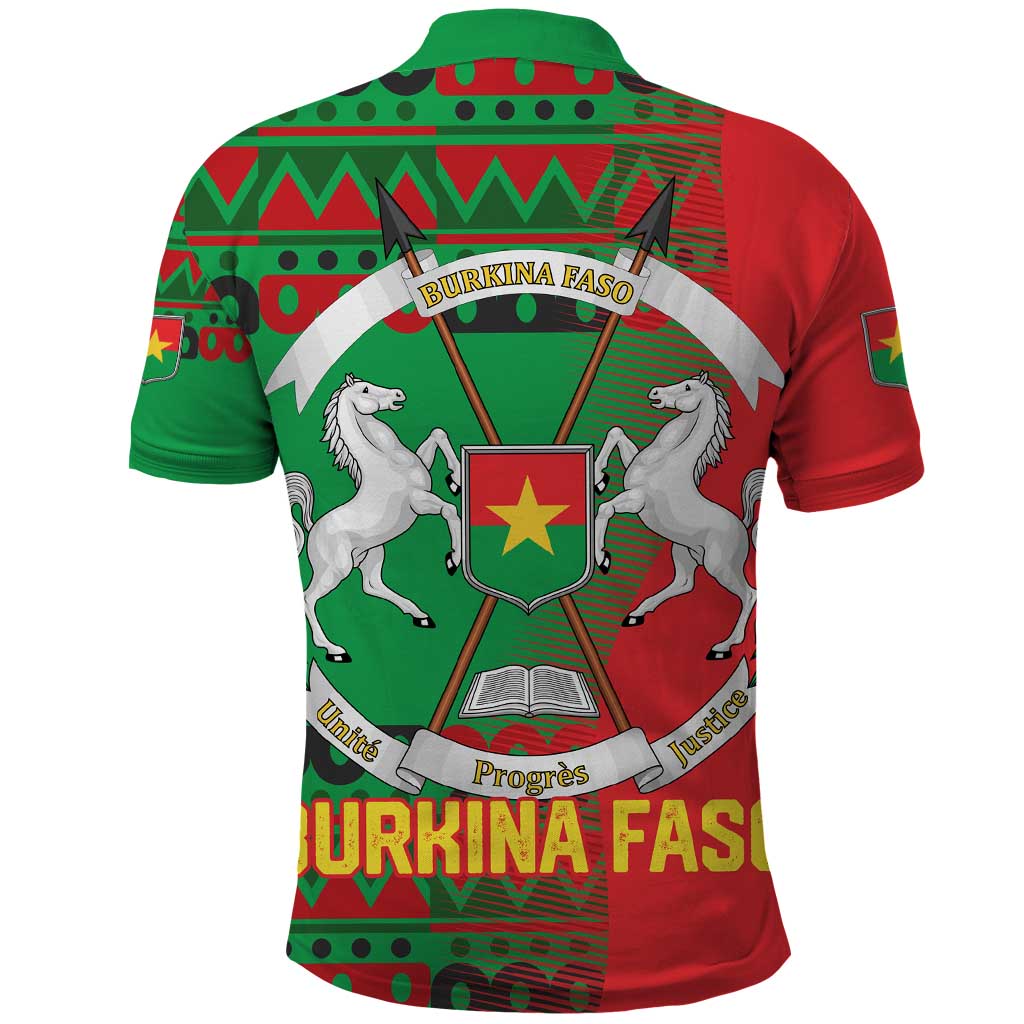 Burkina Faso Polo Shirt Tribal Design and Bobo Dioulasso Landmark - African Pride