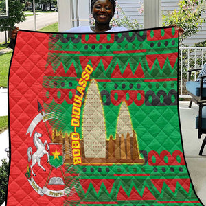 Burkina Faso Quilt Tribal Design and Bobo Dioulasso Landmark - African Pride