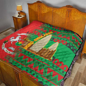Burkina Faso Quilt Tribal Design and Bobo Dioulasso Landmark - African Pride