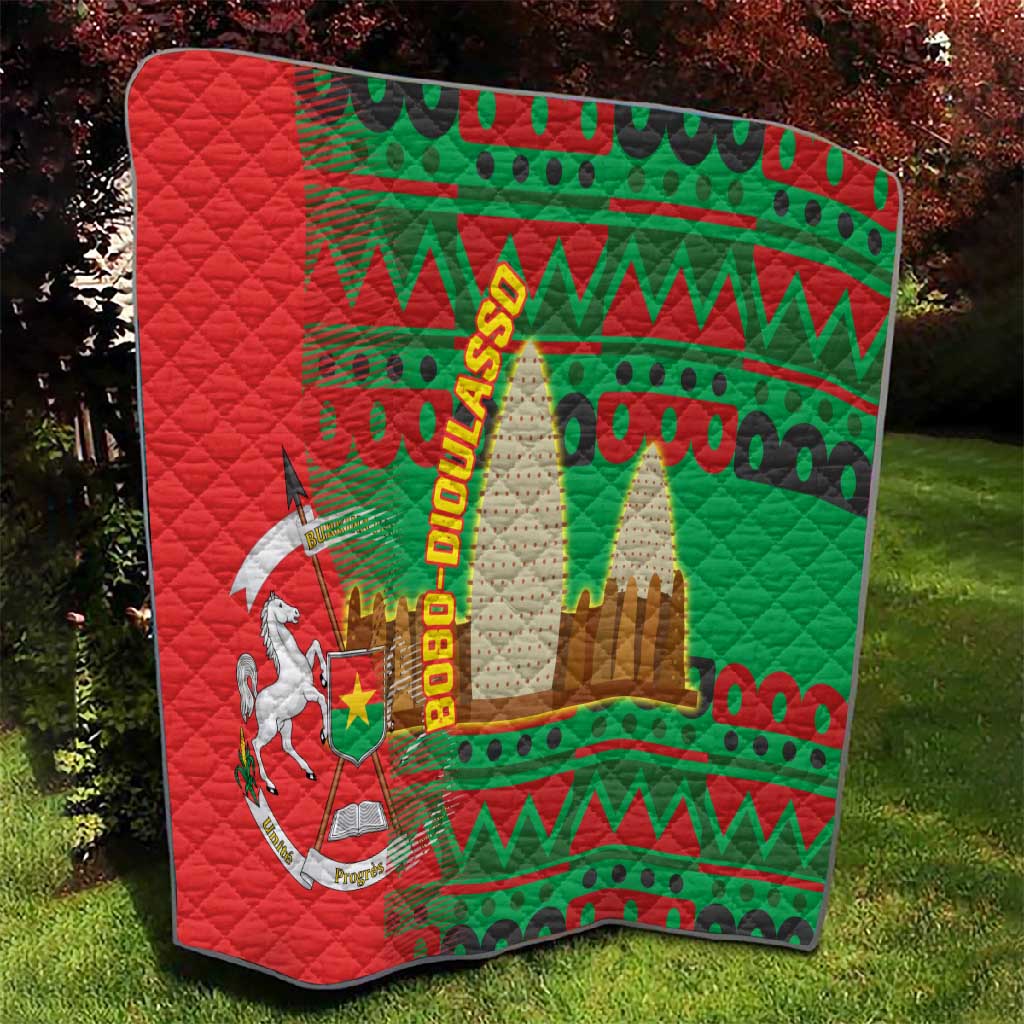 Burkina Faso Quilt Tribal Design and Bobo Dioulasso Landmark - African Pride