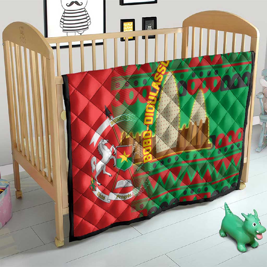 Burkina Faso Quilt Tribal Design and Bobo Dioulasso Landmark - African Pride