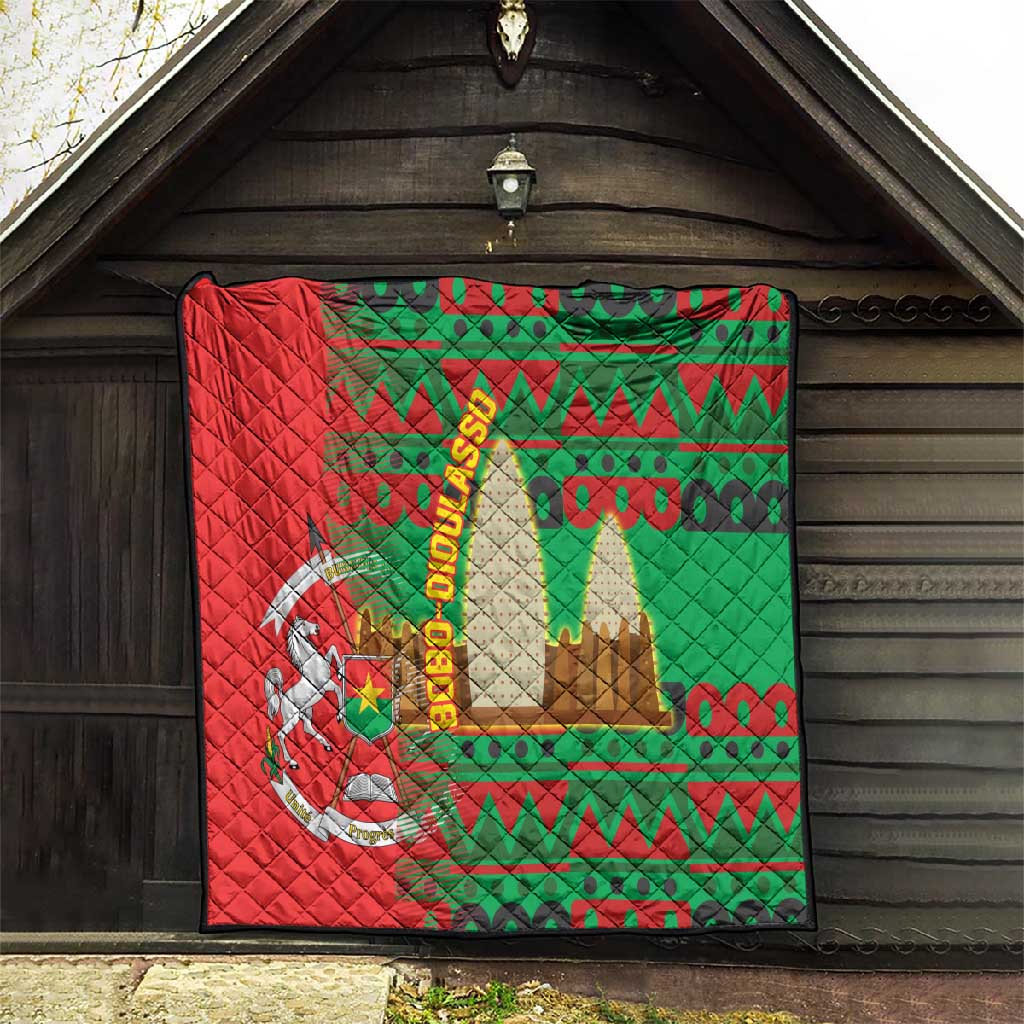 Burkina Faso Quilt Tribal Design and Bobo Dioulasso Landmark - African Pride