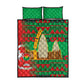 Burkina Faso Quilt Bed Set Tribal Design and Bobo Dioulasso Landmark - African Pride