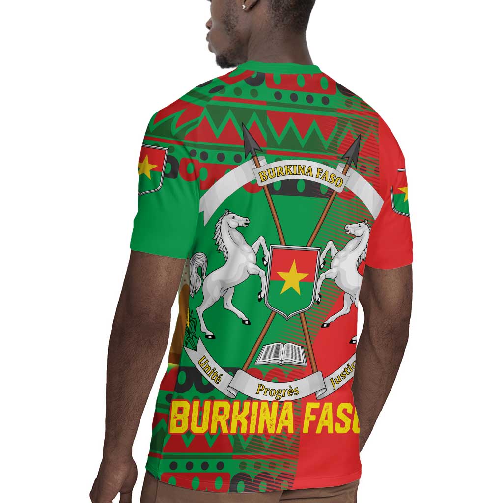 Burkina Faso Rugby Jersey Tribal Design and Bobo Dioulasso Landmark - African Pride