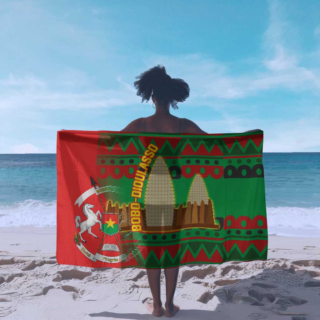 Burkina Faso Sarong Tribal Design and Bobo Dioulasso Landmark - African Pride