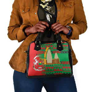 Burkina Faso Shoulder Handbag Tribal Design and Bobo Dioulasso Landmark - African Pride