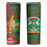 Burkina Faso Skinny Tumbler Tribal Design and Bobo Dioulasso Landmark - African Pride
