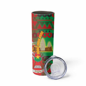 Burkina Faso Skinny Tumbler Tribal Design and Bobo Dioulasso Landmark - African Pride